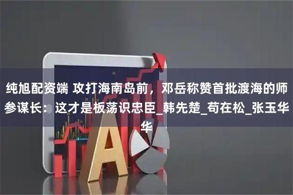 纯旭配资端 攻打海南岛前，邓岳称赞首批渡海的师参谋长：这才是板荡识忠臣_韩先楚_苟在松_张玉华