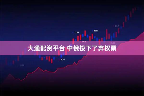 大通配资平台 中俄投下了弃权票